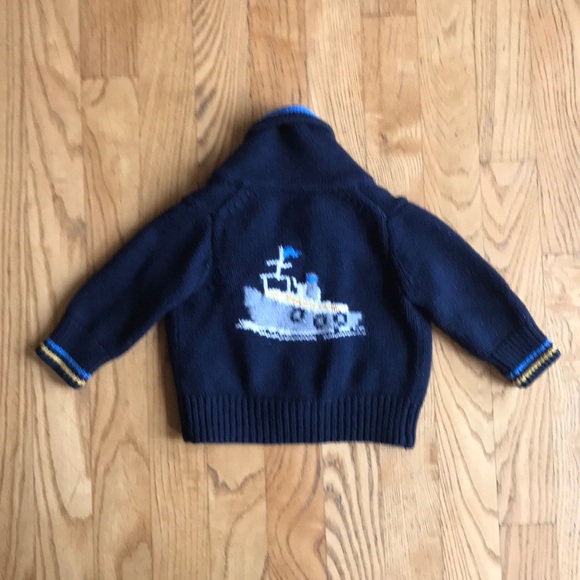Navy Gap Ship Cardigan Sweater - Picture 6 of 9